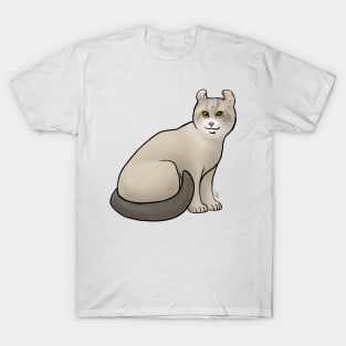 Cat - American Curl - Shorthair Tan T-Shirt